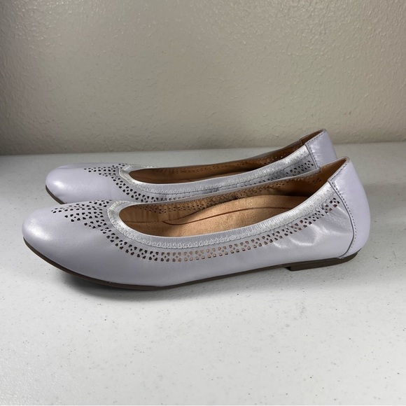 Vionic Whisper Womens Perforated Leather Ballet Flats Blue Haze Shoe Size 10 - Picture 4 of 10